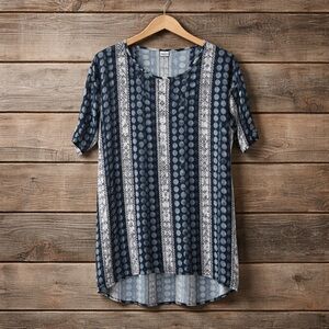 Lularoe Size Small Polyester Spandex Polka Dot Tire Track Print High Low Tunic